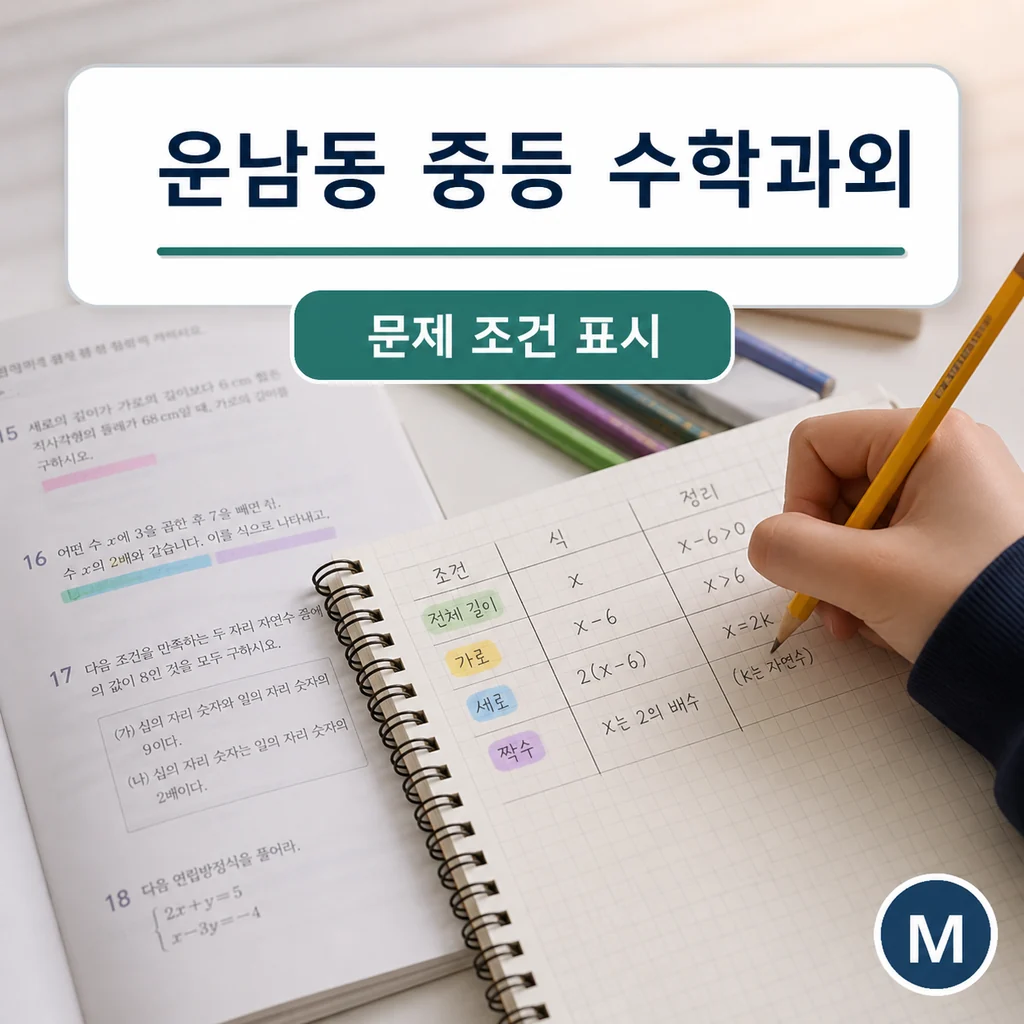 운남동 중학생 중등 수학과외 학습정보