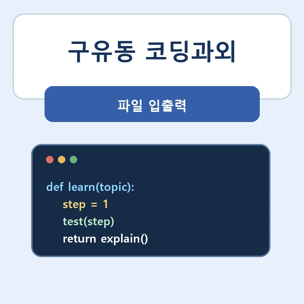 구유동 코딩과외 파일 입출력 학습정보
