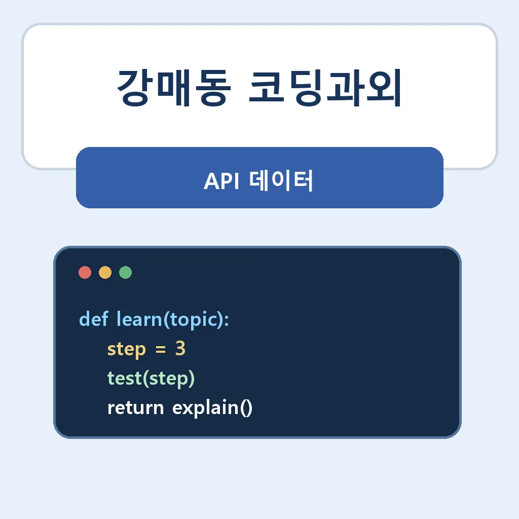 강매동 코딩과외 API 데이터 학습정보