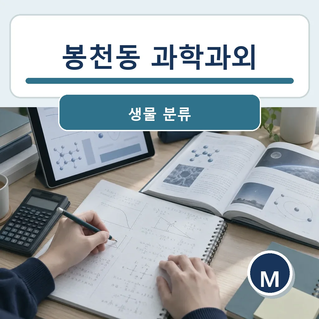 봉천동 과학과외 생물 분류 학습정보