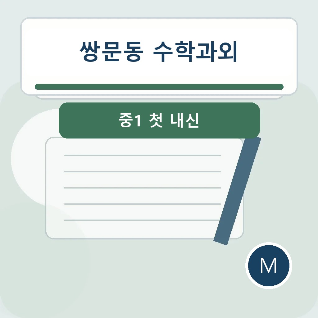 쌍문동 수학과외에서 중1 첫 내신을 점검하는 학습 장면