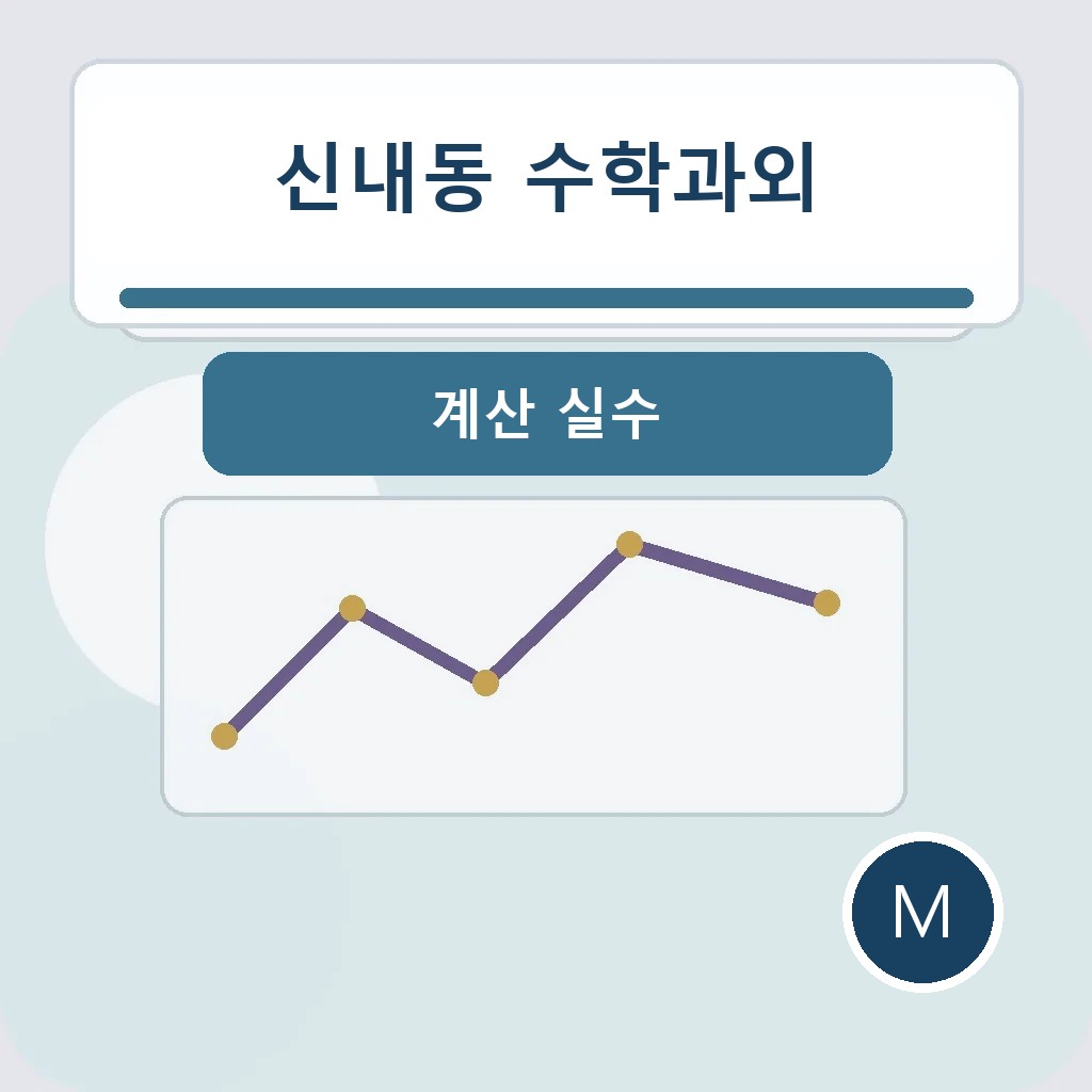 신내동 수학과외에서 계산 실수을 점검하는 학습 장면