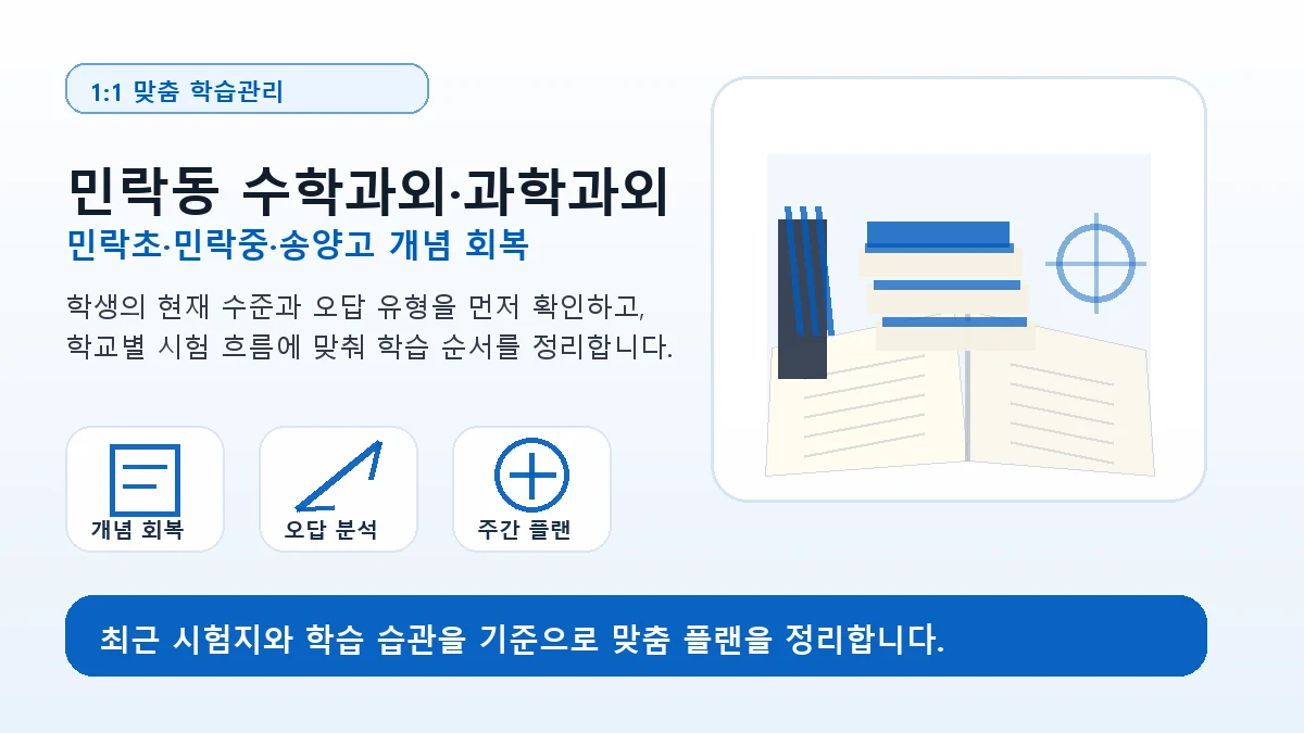 민락동 수학과외 민락초·민락중·송양고 학습관리 이미지